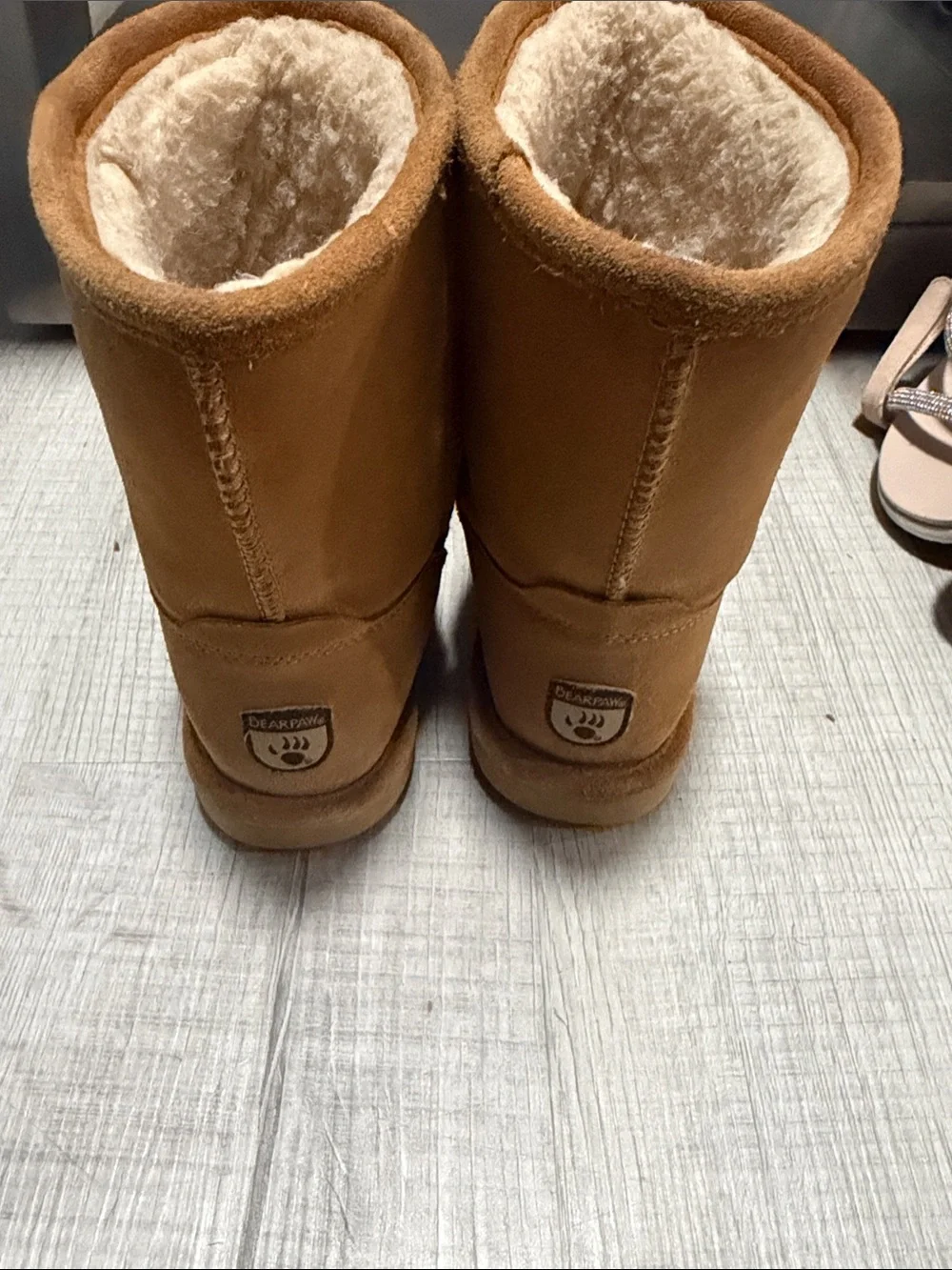 BearPaw Kids Tan Shearling-Lined Boots